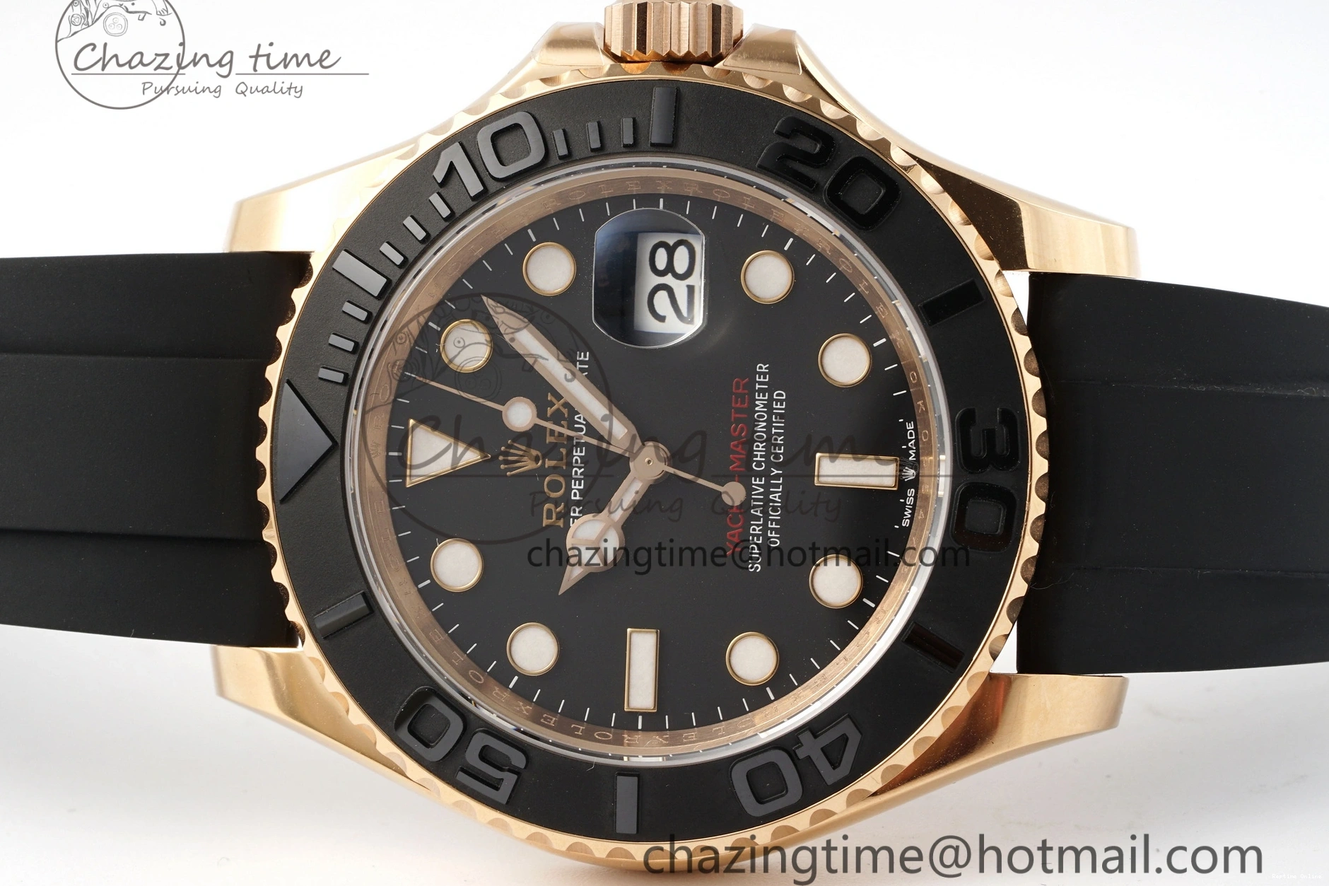 0124 Stretchable Yacht-Master 126655 C+F 1:1 Best Edition Black Ceramic Bezel on Oysterflex Rubber Strap VR 1955